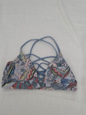 Victorias Secret Floral Strappy Sports Bra Top Size Small